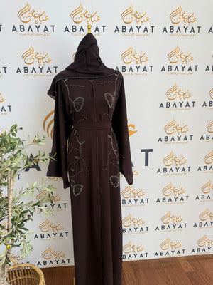 Elegant Deep Purple Beaded Abaya