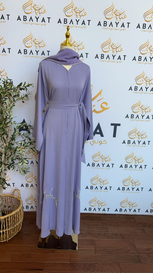 Lavender Purple Floral Abaya