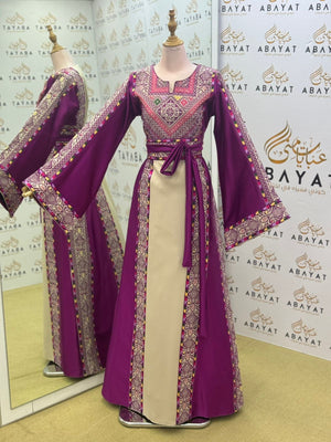 Purple Embroidery Tatreez Elegance Thobe