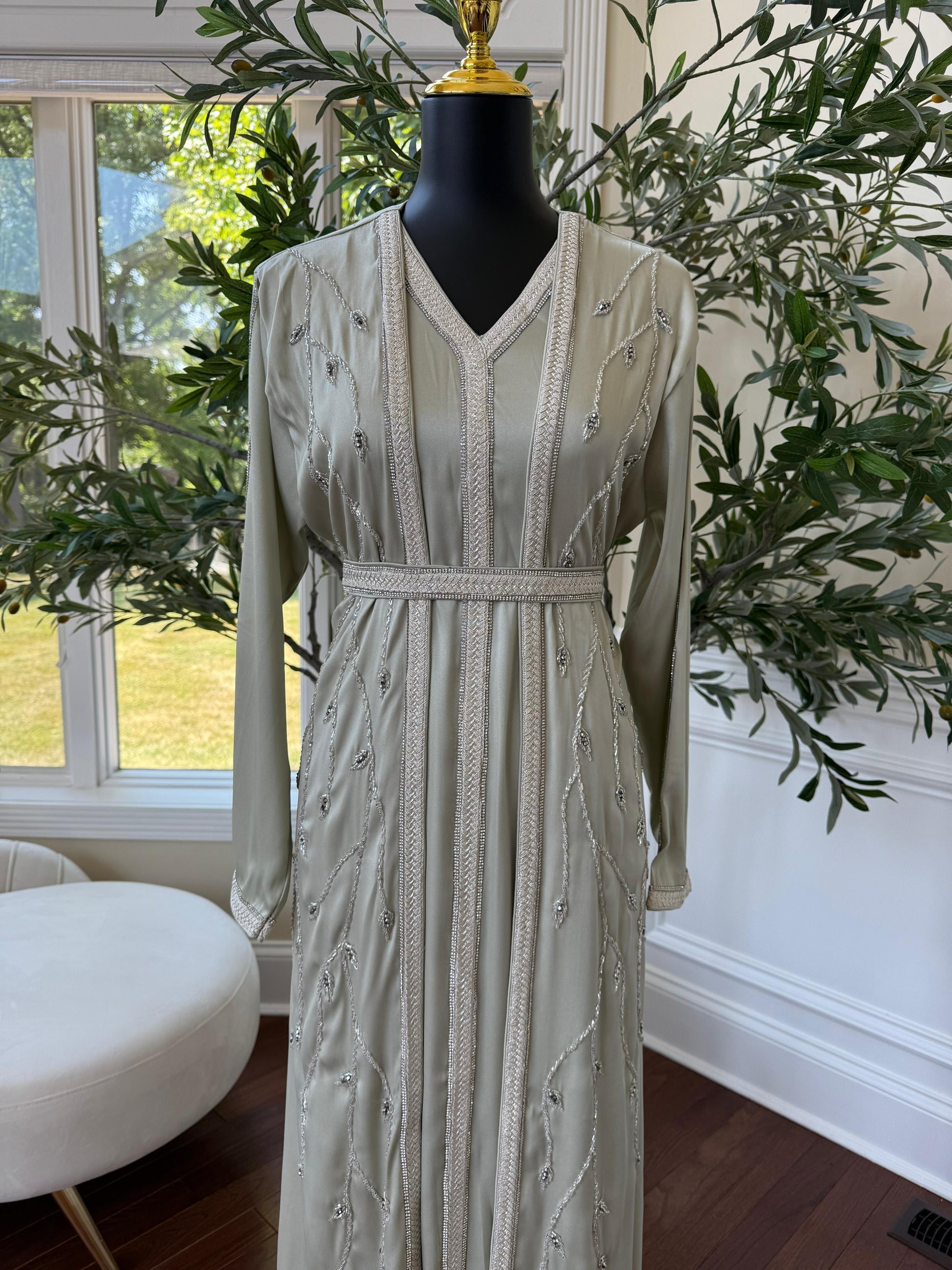 Elegant Olive Green Kuftan