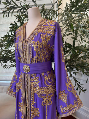 Lavender Purple Golden Detail Kuftan