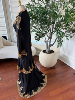Black Golden Elegance Beaded Kuftan
