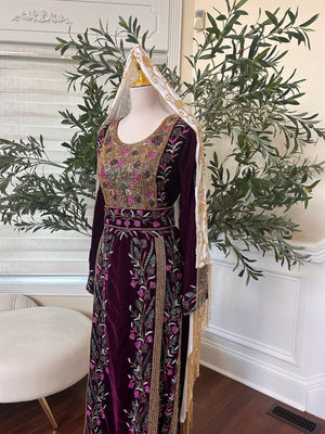 Purple Velvet Stone Thobe