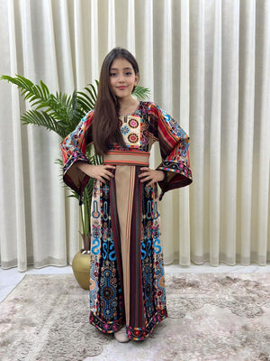 Cream Majdalawi Tatreez Embroidered Kids Thobe Thobe
