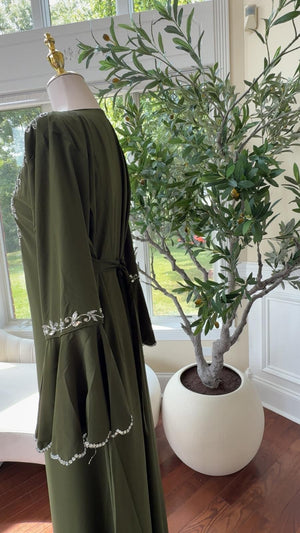Green Silver Beaded Kuftan