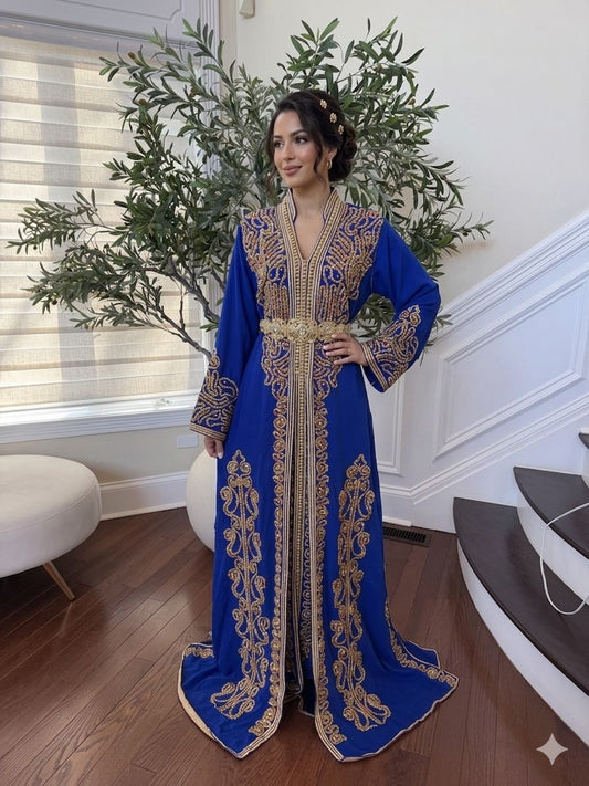 Blue Royale Beaded Kuftan