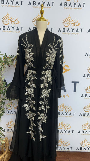 Elegant Ruffled Black Abaya