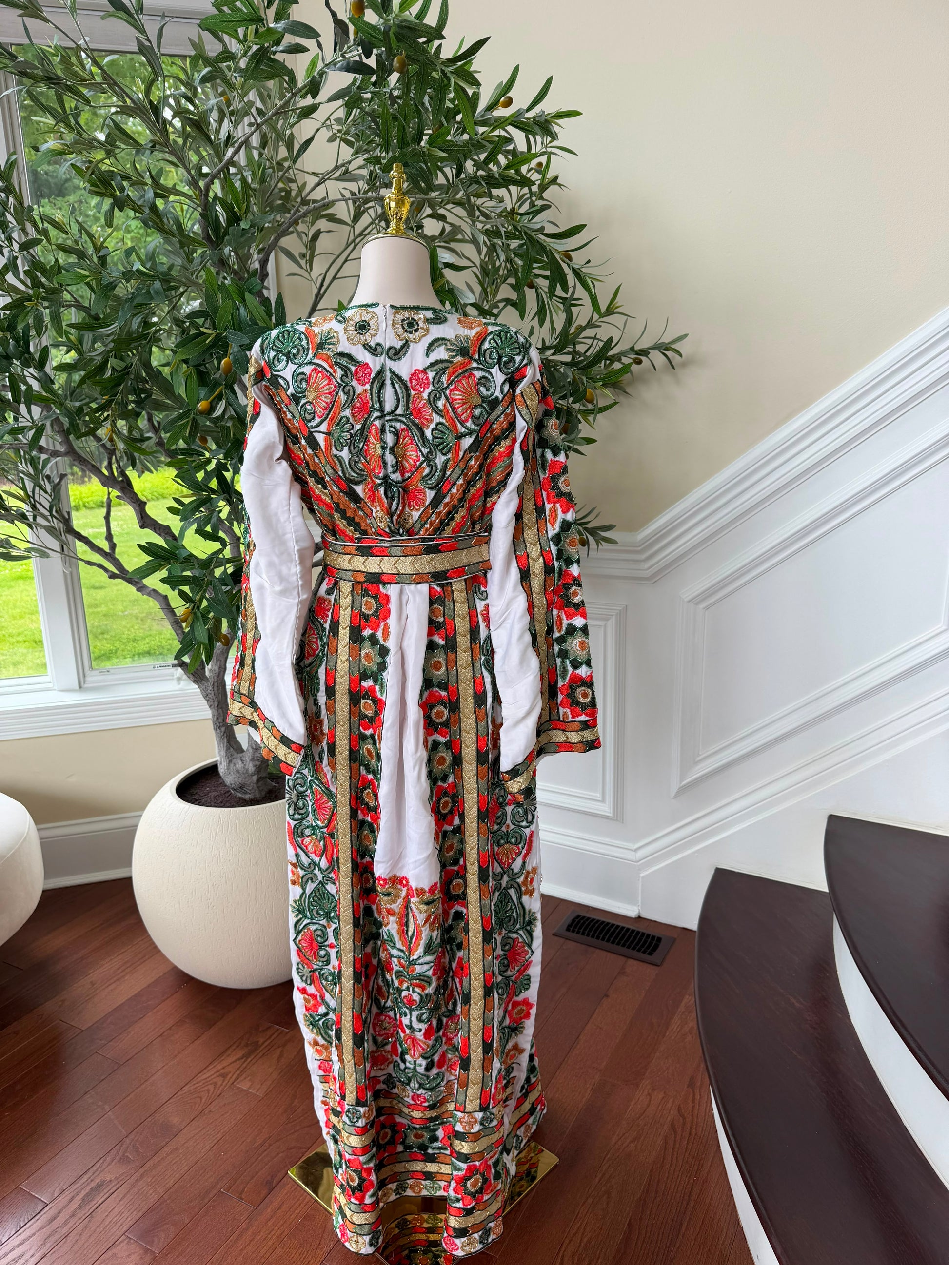 Velvet Embroidery Beaded Thobe