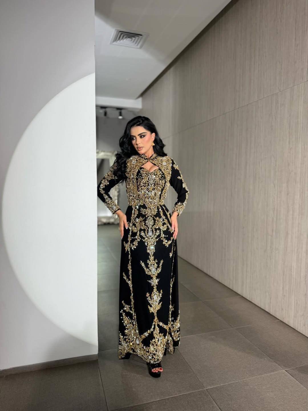 Black Beaded Elegance Royale Kuftan