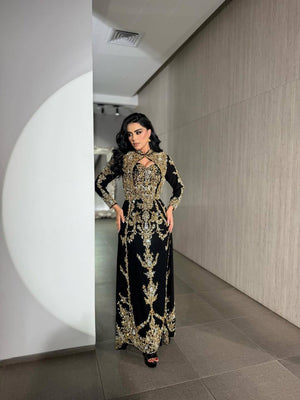 Black Beaded Elegance Royale Kuftan