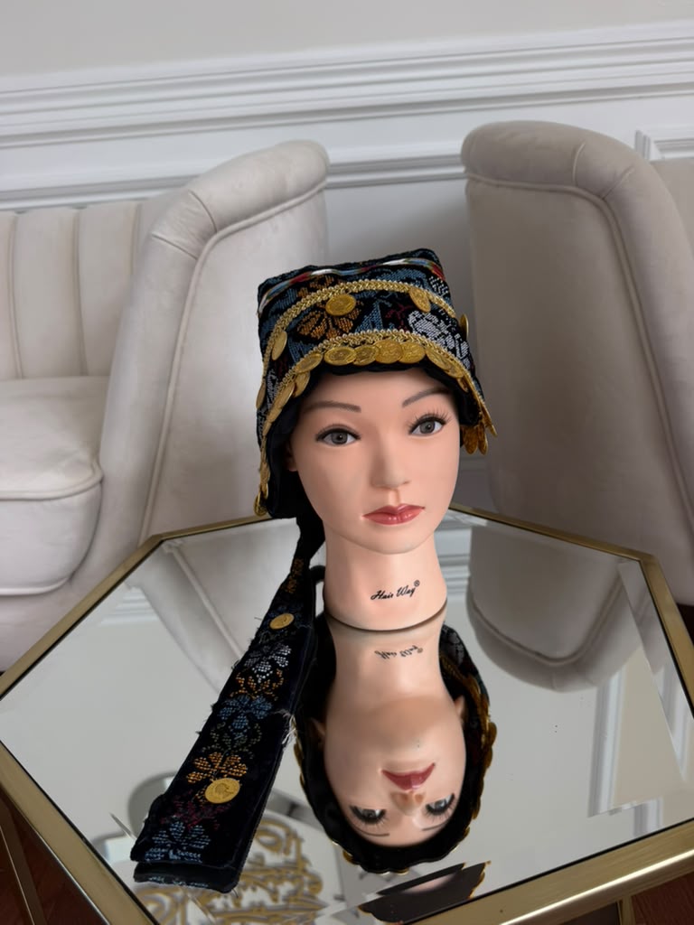 Velvet Blue Embroidery Tatreez Coin Waka- Women’s and Kids