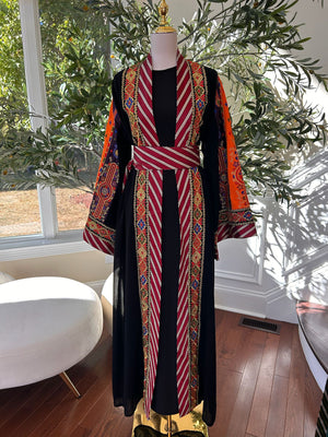 Black Embroidery Tatreez Embellished Thobe