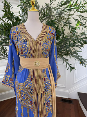 Lavender Golden Beaded Embroidery Kuftan