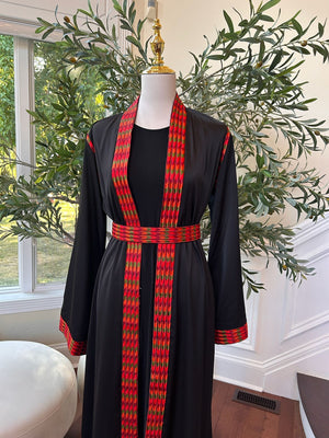 Black Embroidery Tatreez Thobe