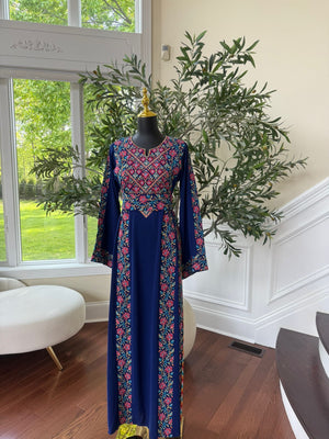 Elegant Blue Tatreez Thobe/A