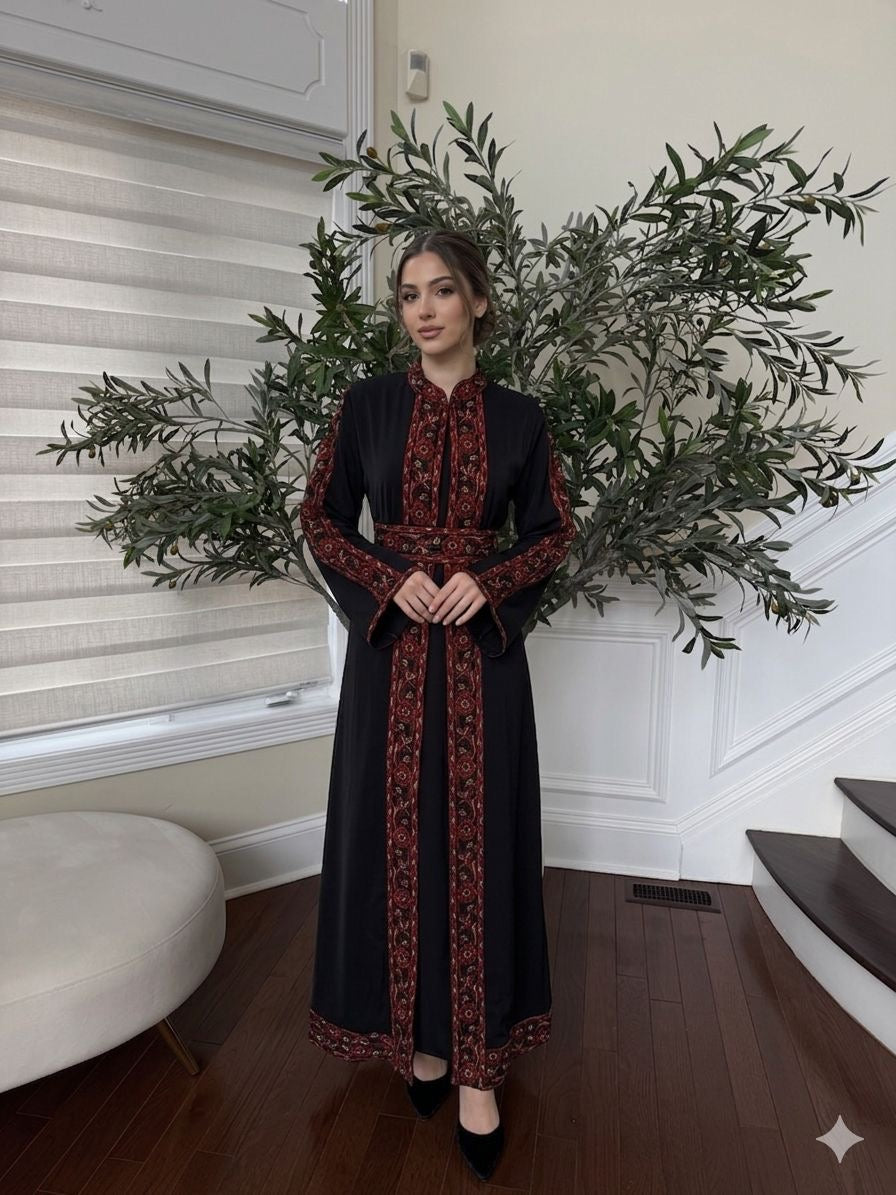 Black Embroidery Tatreez Heritage Thobe