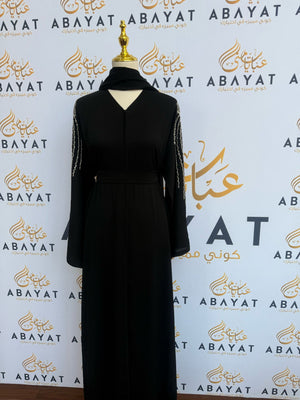 Black Silver Charm Abaya