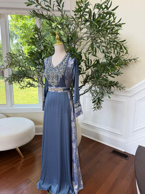 Ocean Breeze Embroidery Beaded Kuftan