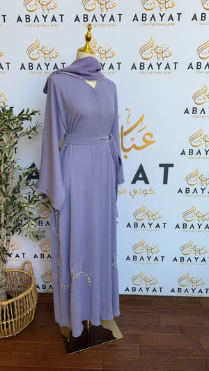 Lavender Purple Floral Abaya