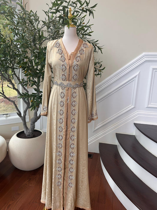 Golden Yellow Elegance Beaded Kuftan