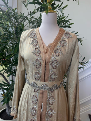 Golden Yellow Elegance Beaded Kuftan