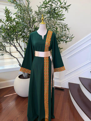 Green Embroidery Sabal Kharaz Thobe