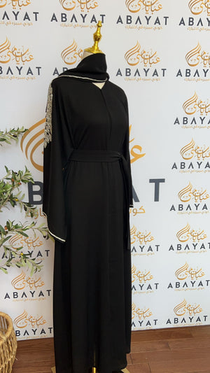 Black Silver Charm Abaya