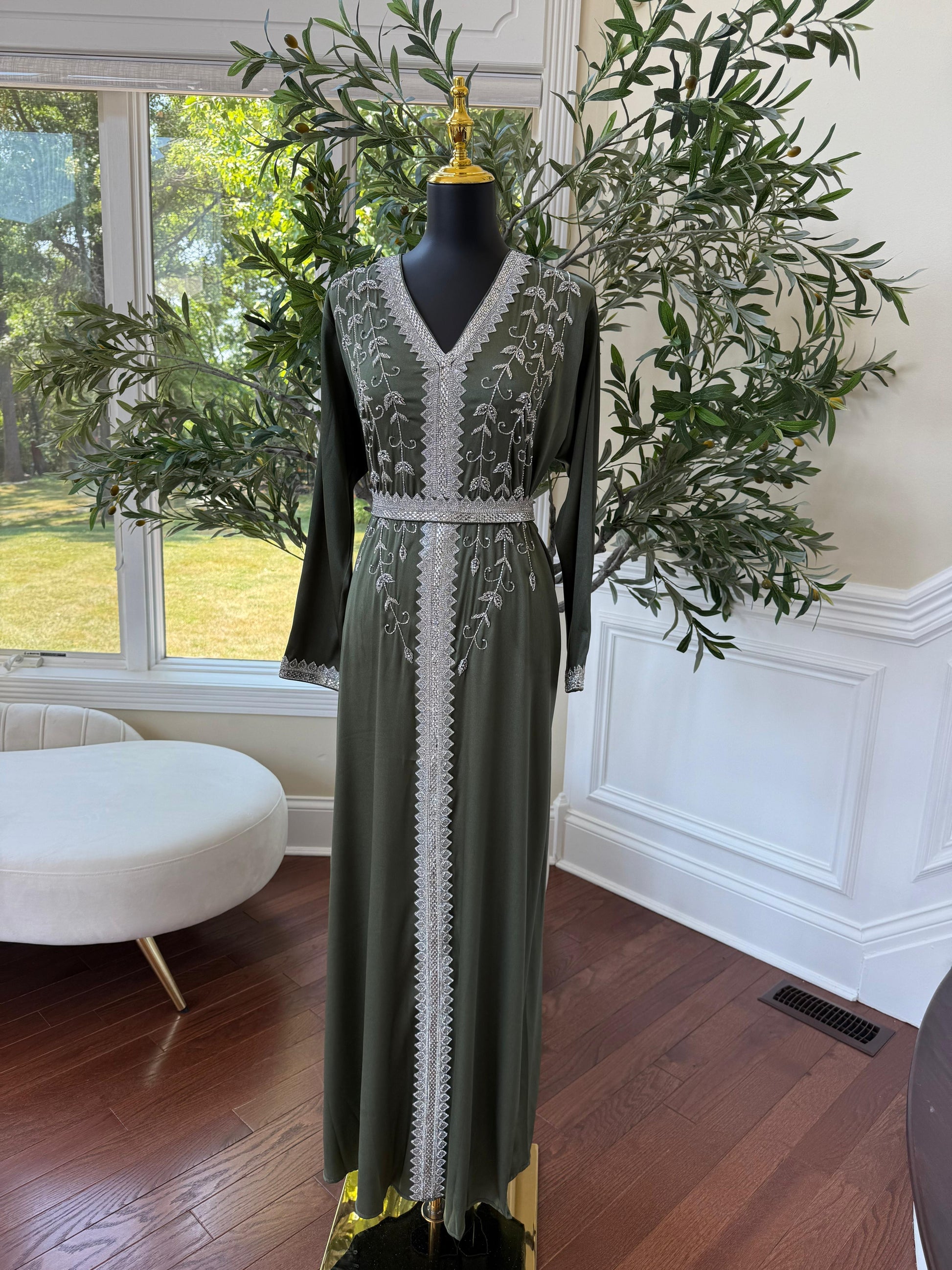 Green Floral Kuftan