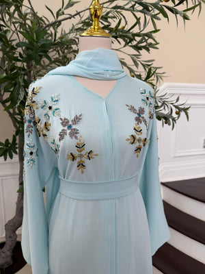 Ocean Breeze Beaded Abaya