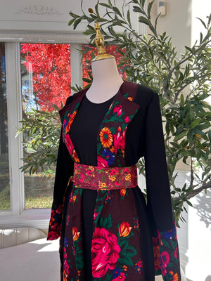 Floral Two Piece Cardigan Thobe