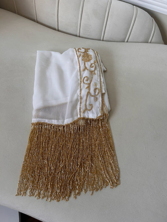White/ Golden Khirka Shal Mandil