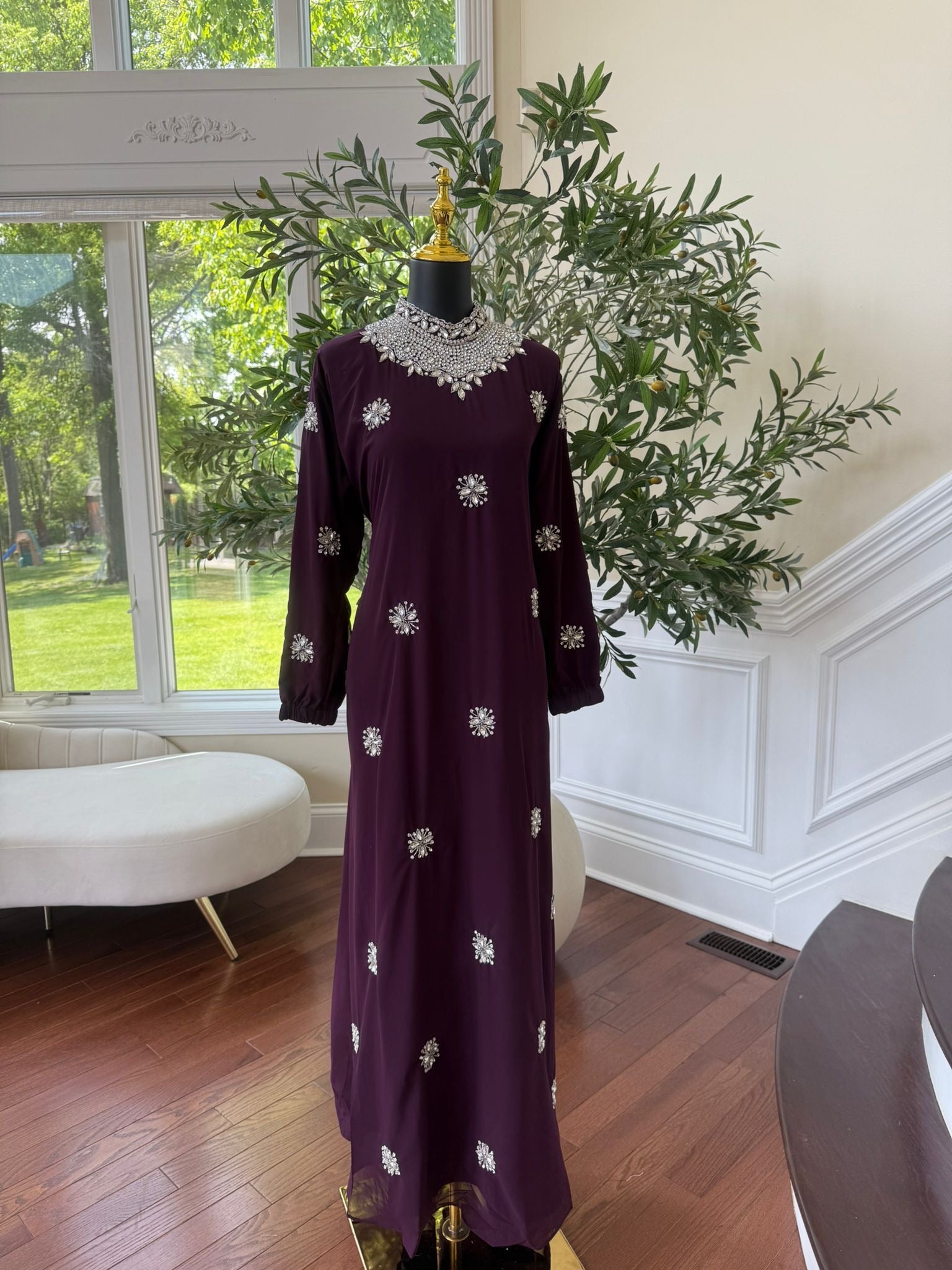 Blackberry Glimmer Maxi Dress
