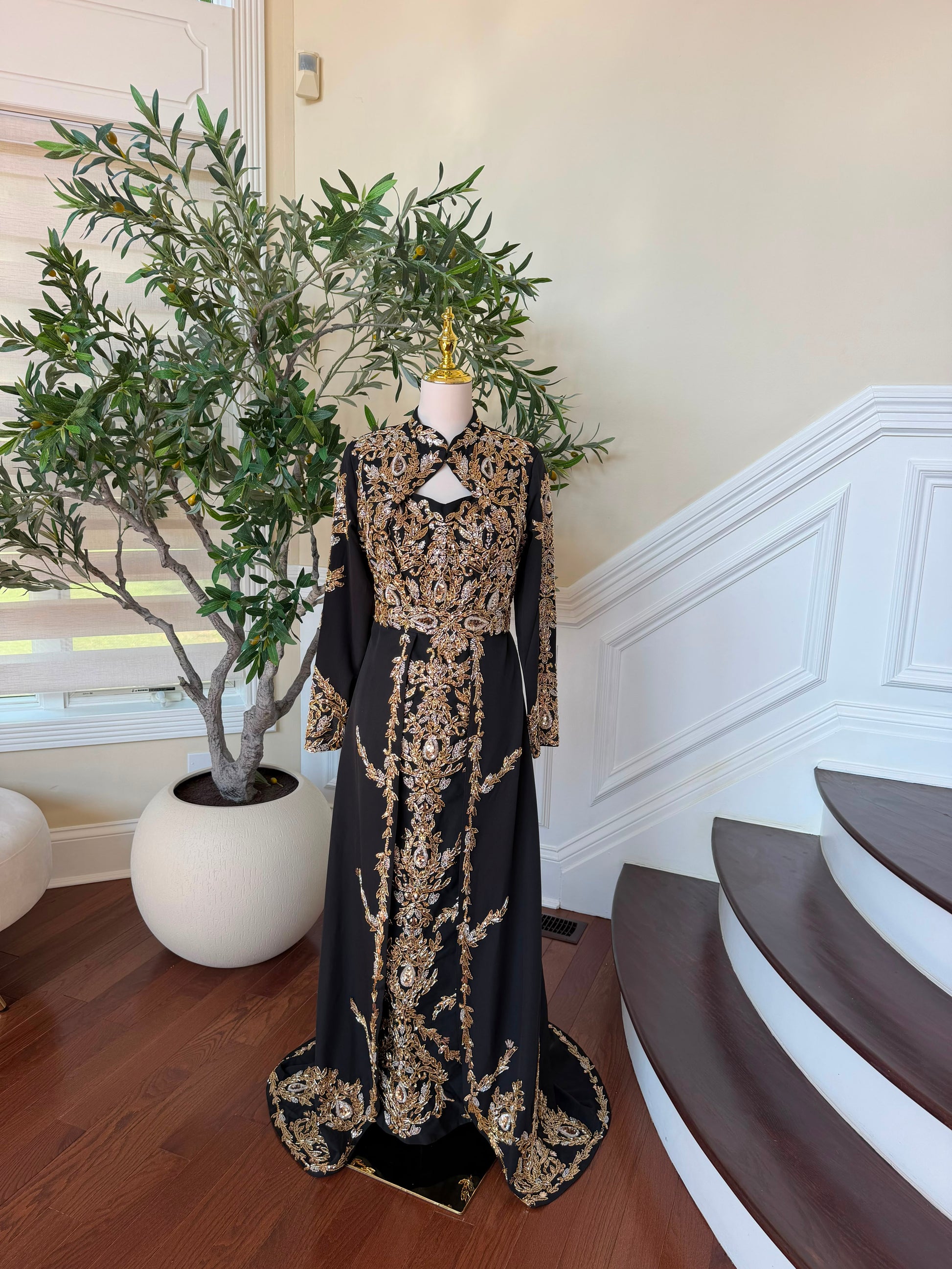 Black Beaded Elegance Royale Kuftan