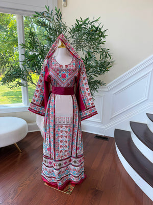 Cream Embroidery Tatreez Thobe