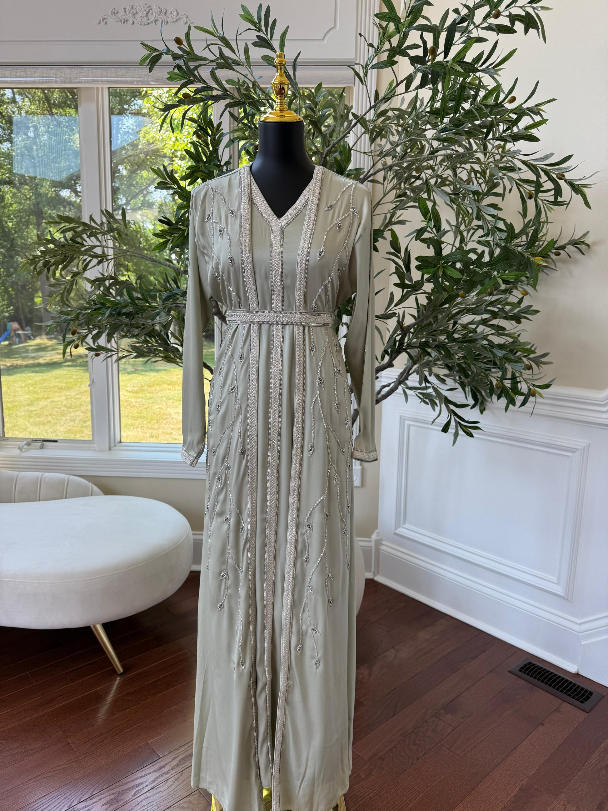 Elegant Olive Green Kuftan