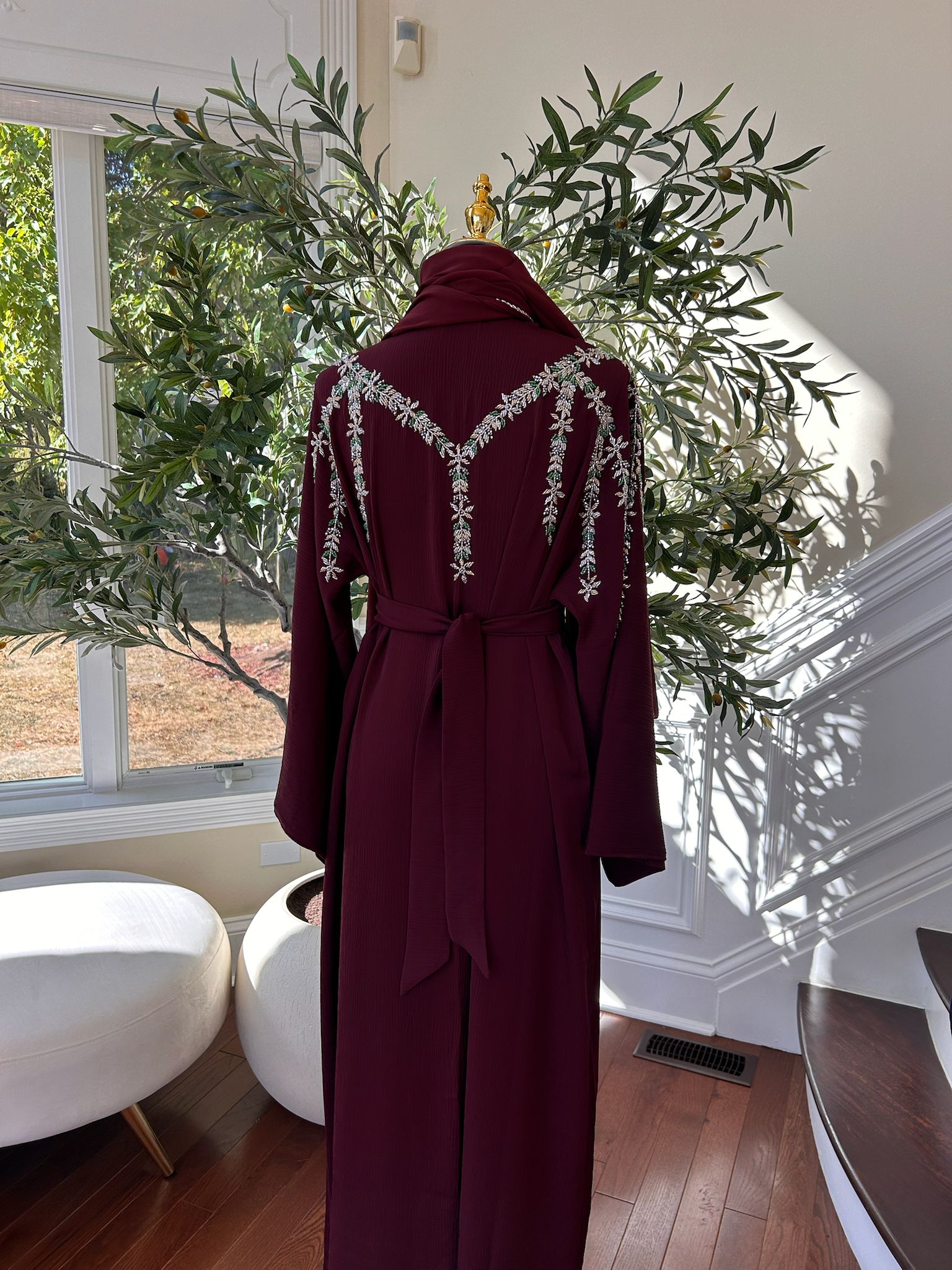 Burgundy Elegance Design Abaya