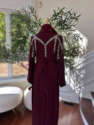 Burgundy Elegance Design Abaya