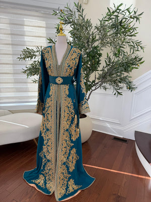 Turquoise Golden Stone Kuftan