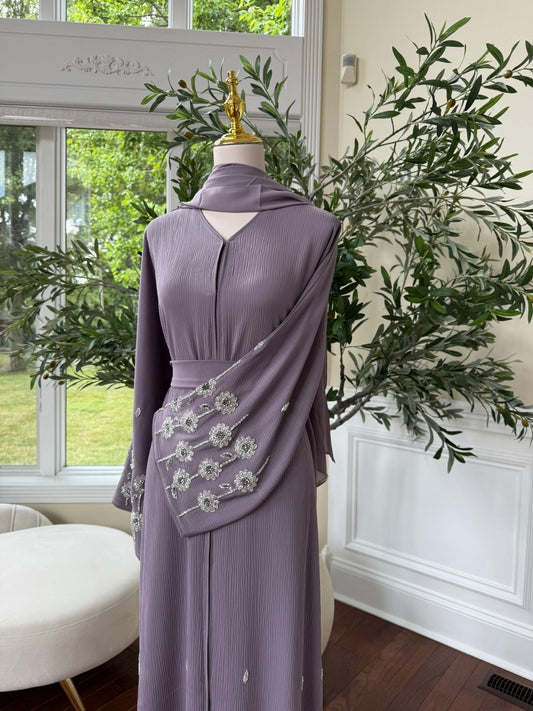 Lavender Sleeve Charm Abaya