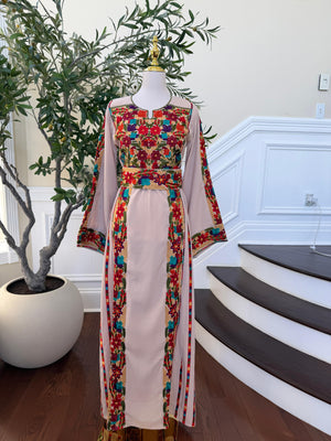 Cream Embroidery Tatreez Elegance Thobe