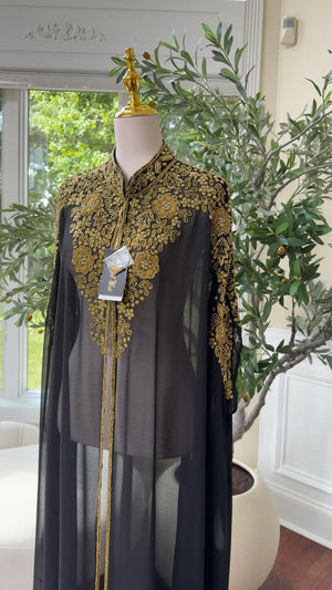 Golden Black Abaya
