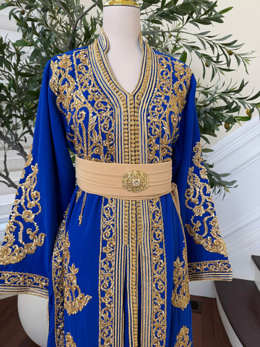 Blue Royal Elegance Beaded Kuftan