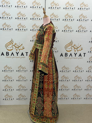 Malaka – Royal Palestinian Embroidered Velvet Thobe Jana & Nar
