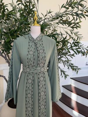 Sage Heritage Tatreez Embroidered Thobe