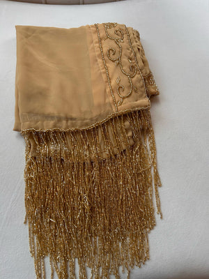Tan Beaded Khirka Shal Mandil