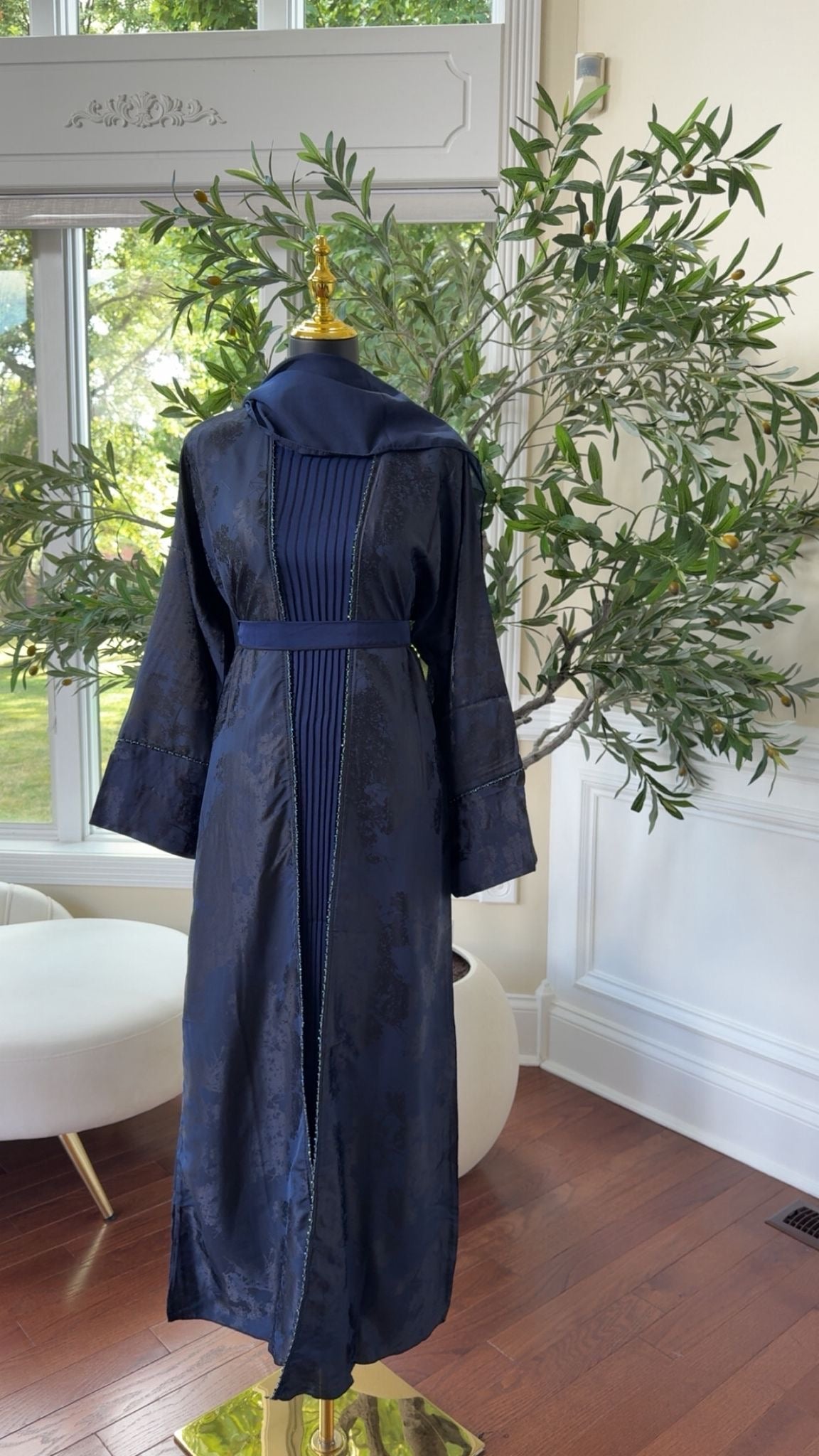 Midnight Blue Design Abaya