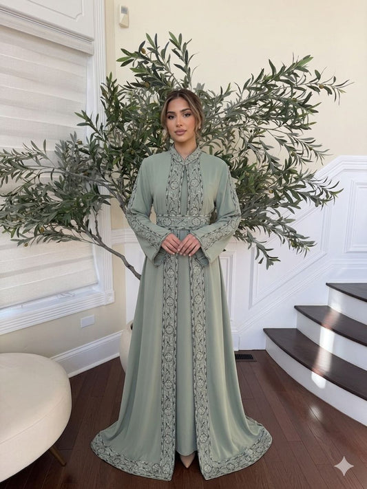 Sage Heritage Tatreez Embroidered Thobe