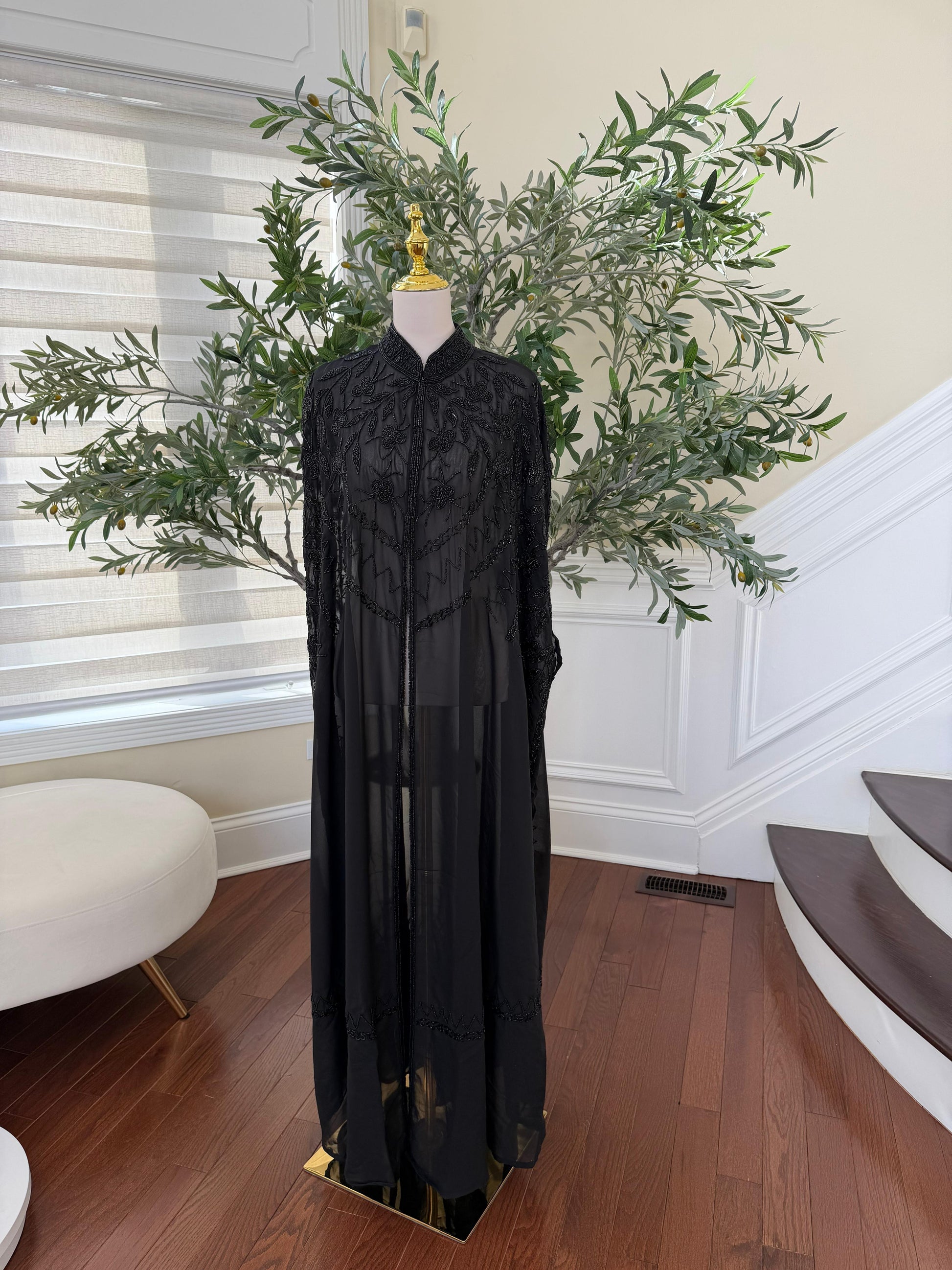 Black Open Cardigan Abaya