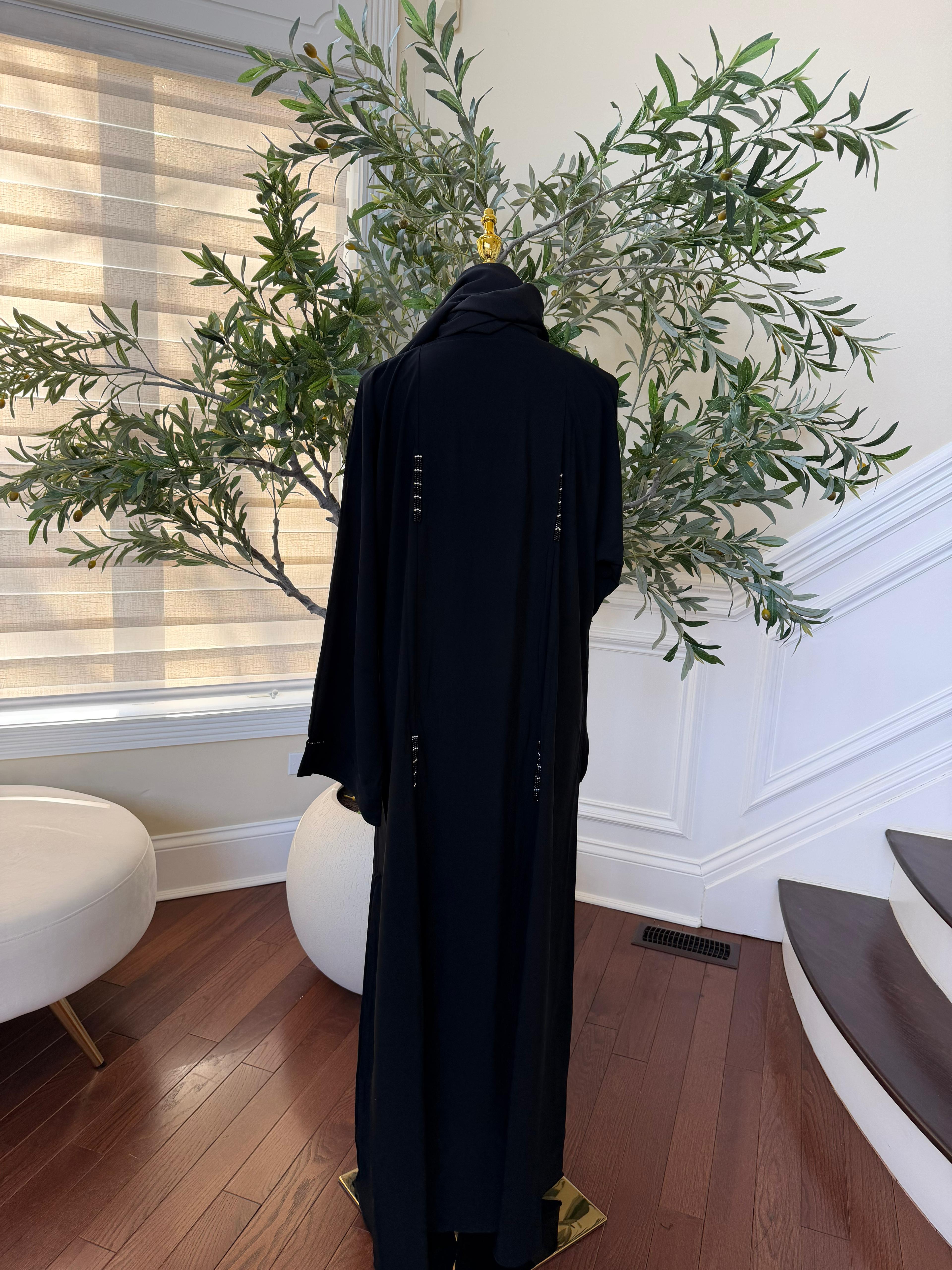 Black Beaded Essence Ramadan Abaya