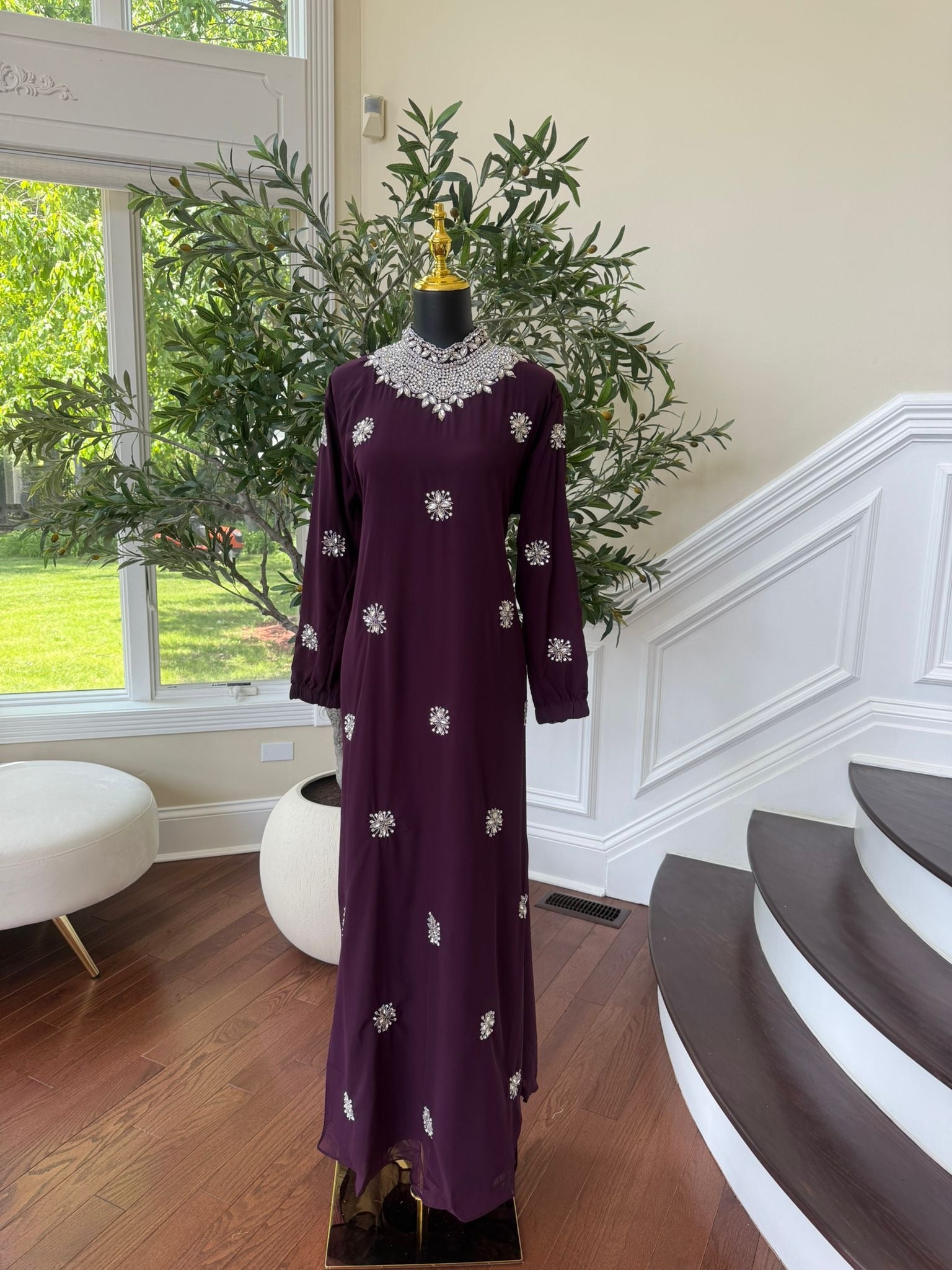 Blackberry Glimmer Maxi Dress